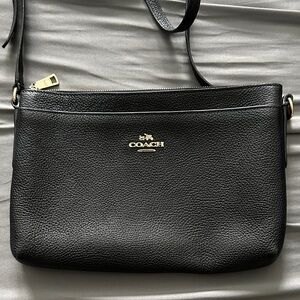 Coach Black Pebbled Leather Shoulder Bag